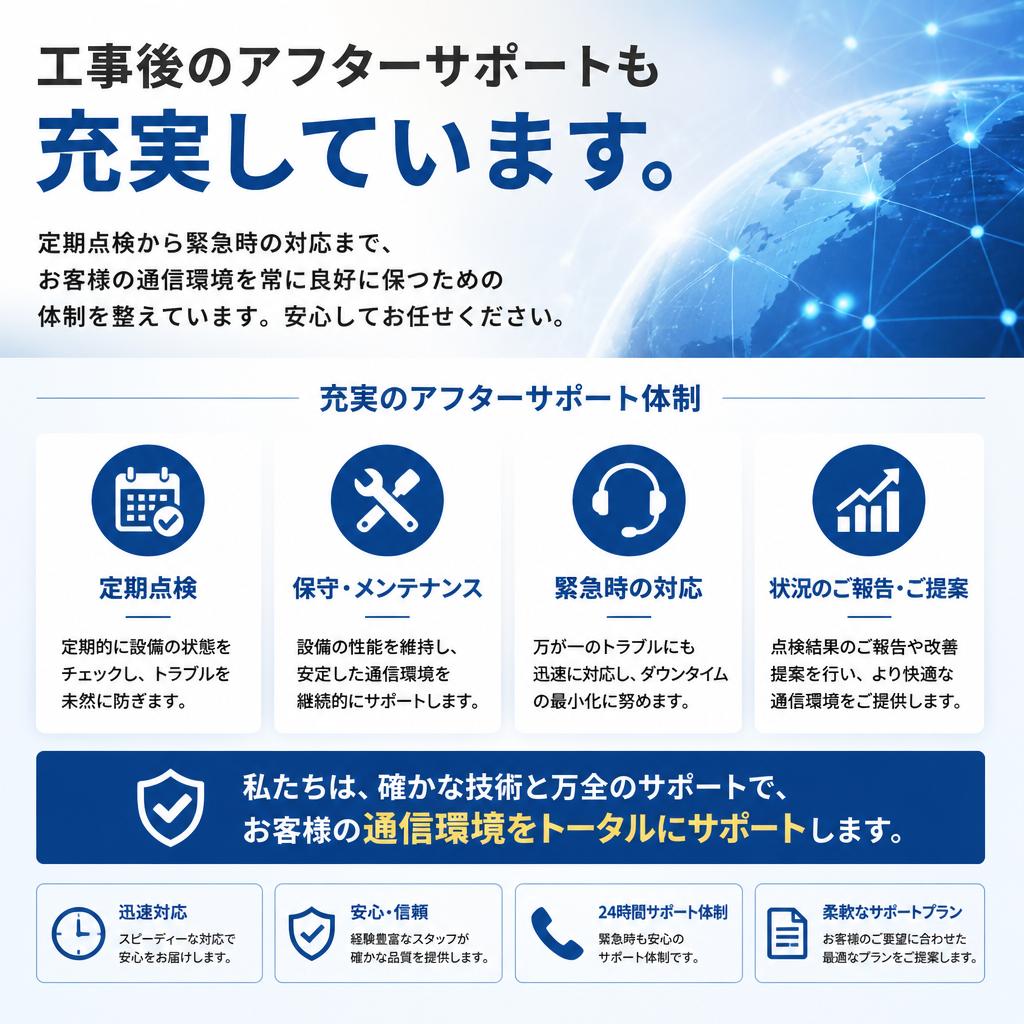 3. アフターサポートも万全！早急な対応体制