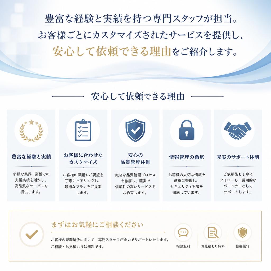 実績と信頼のあるプロフェッショナル