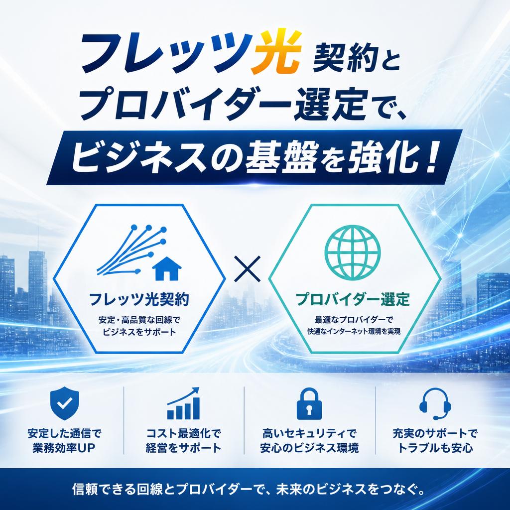 フレッツ光契約とプロバイダー選定で、ビジネスの基盤を強化！